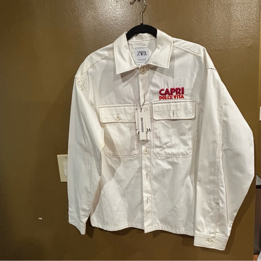 Rare Men’s Assouline x Zara Capri Dolce Vita White Cotton Button Down Shirt. S